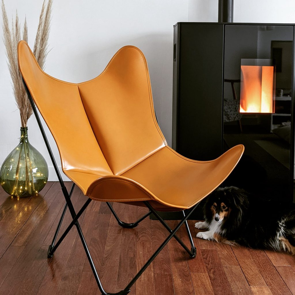 housse cuir naturel pour fauteuil Butterfly